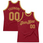 Custom Maroon Old Gold Authentic Throwback Basketball Jersey