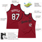 Custom Maroon White-Black Authentic Throwback Basketball Jersey Limited