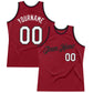 Custom Maroon White-Black Authentic Throwback Basketball Jersey