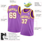 Custom Medium Purple White-Gold Authentic Basketball Jersey Limited