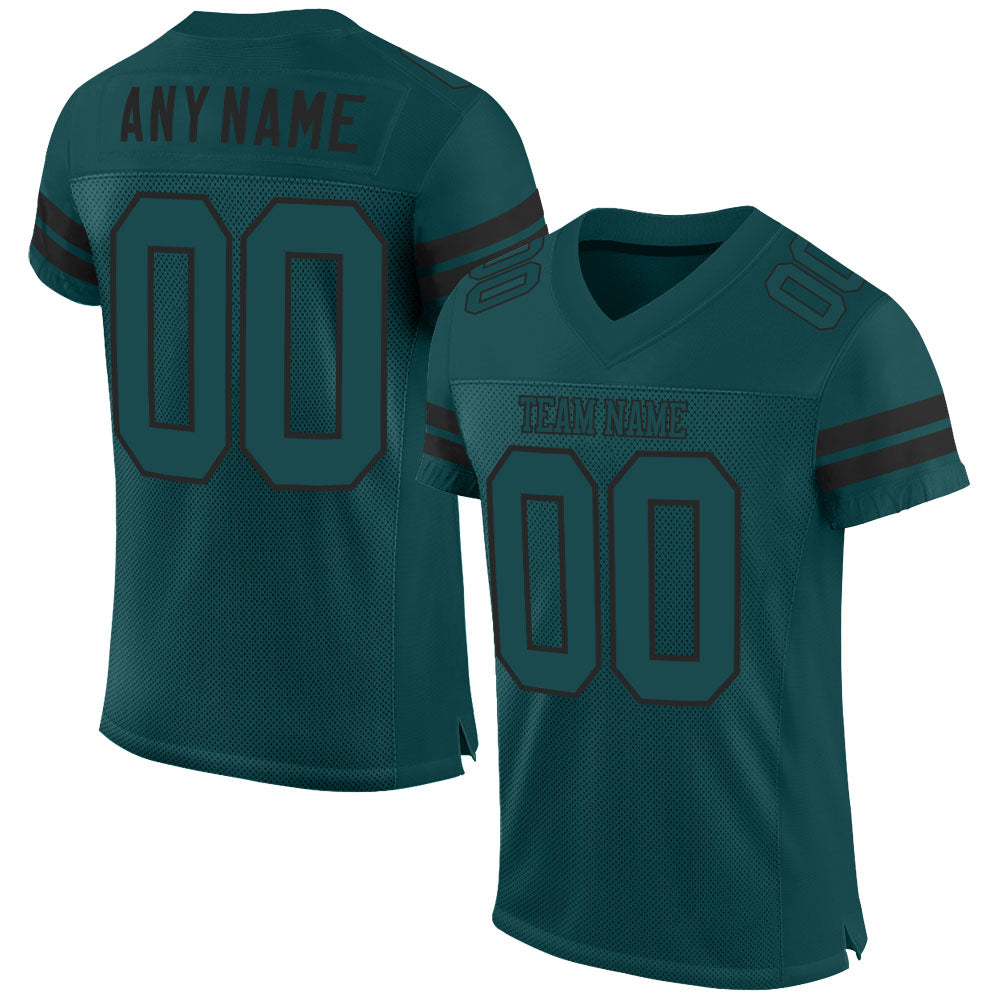 Custom Midnight Green Midnight Green-Black Mesh Authentic Football Jersey Limited