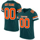 Custom Midnight Green Orange-White Mesh Authentic Football Jersey Limited