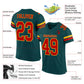 Custom Midnight Green Red-Gold Mesh Authentic Football Jersey Limited