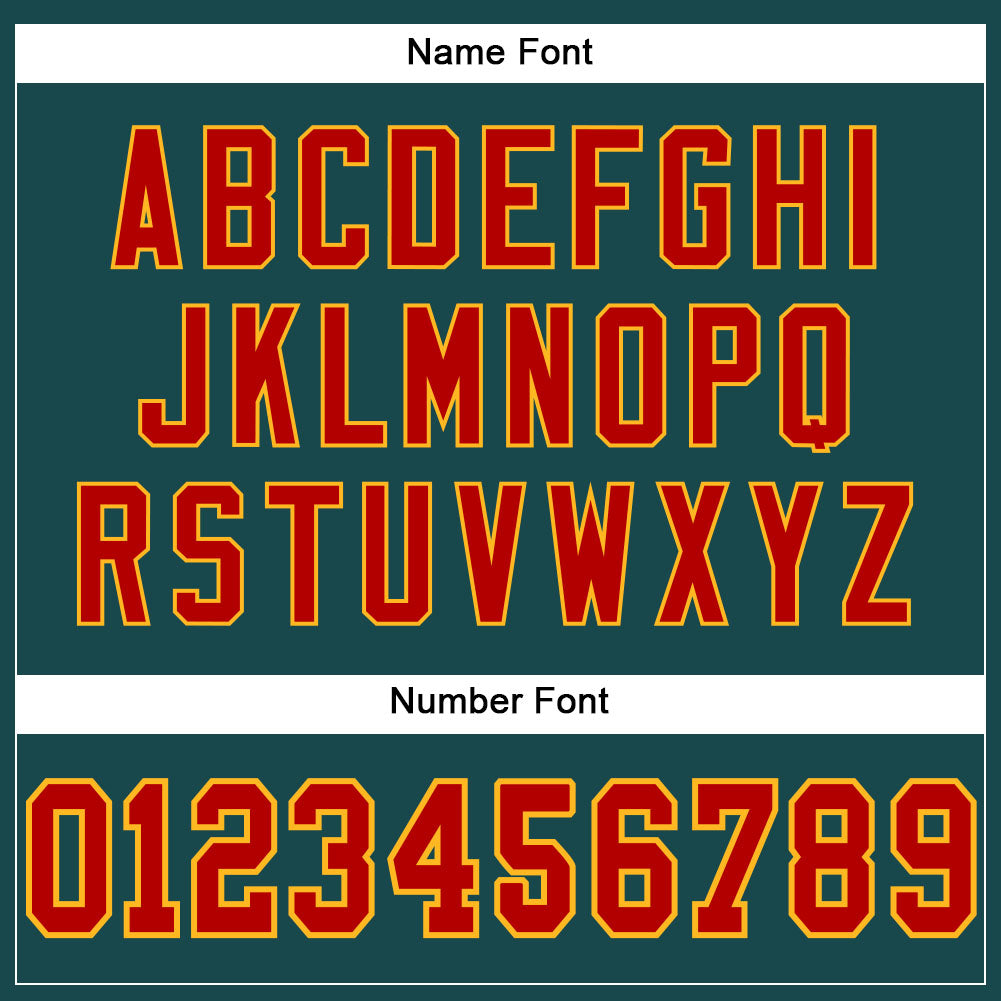 Custom Midnight Green Red-Gold Mesh Authentic Football Jersey Limited