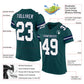Custom Midnight Green White-Navy Mesh Authentic Football Jersey Limited