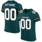 Custom Midnight Green White-Old Gold Mesh Authentic Football Jersey Limited