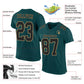 Custom Midnight Green Black-Old Gold Mesh Authentic Football Jersey Limited