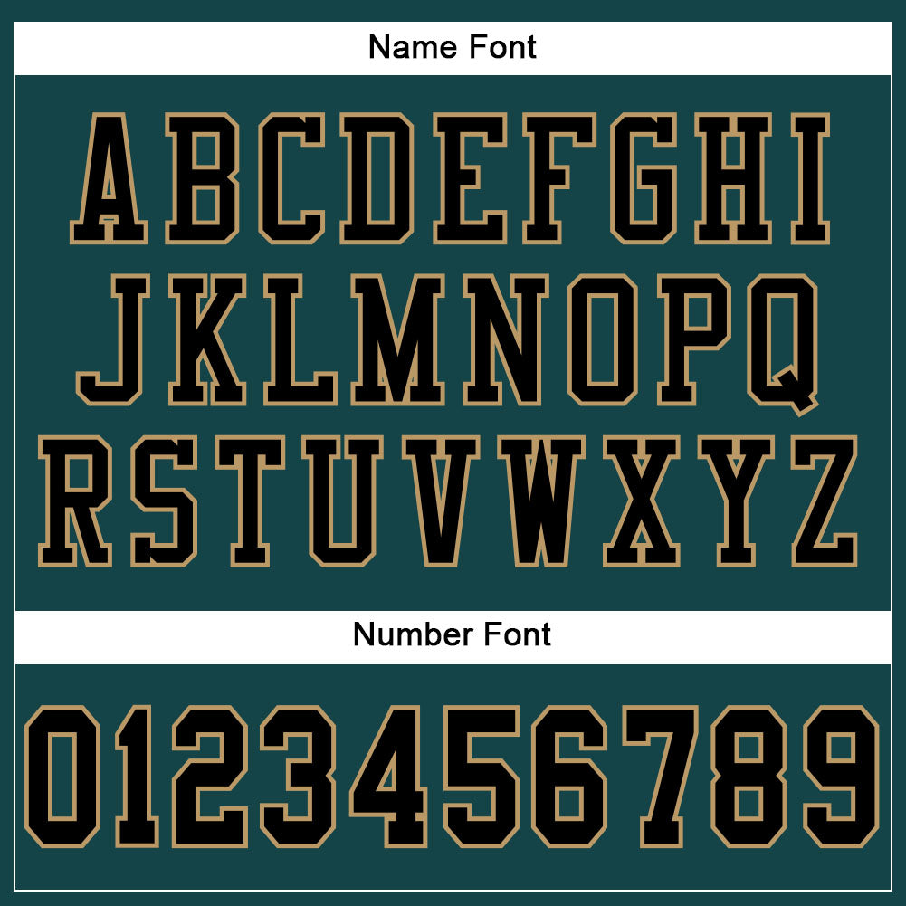 Custom Midnight Green Black-Old Gold Mesh Authentic Football Jersey Limited