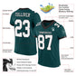 Custom Midnight Green White Gray-Black Mesh Authentic Football Jersey Limited