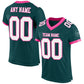 Custom Midnight Green White-Pink Mesh Authentic Football Jersey Limited