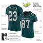 Custom Midnight Green Gray-Black Mesh Authentic Football Jersey Limited