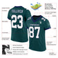 Custom Midnight Green White Gray-Navy Mesh Authentic Football Jersey Limited