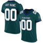 Custom Midnight Green White Gray-Navy Mesh Authentic Football Jersey Limited