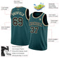 Custom Midnight Green Black-Cream Authentic Basketball Jersey Limited