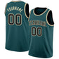 Custom Midnight Green Black-Cream Authentic Basketball Jersey