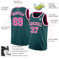 Custom Midnight Green Pink-White Authentic Basketball Jersey Limited