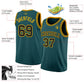 Custom Midnight Green Black-Gold Authentic Basketball Jersey Limited
