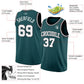 Custom Midnight Green White Gray-Black Authentic Basketball Jersey Limited