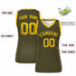 Custom Olive Gold Women Basketball Jersey Sequined Dress Limited