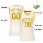 Custom Cream Gold Women Basketball Jersey Sequined Dress Limited