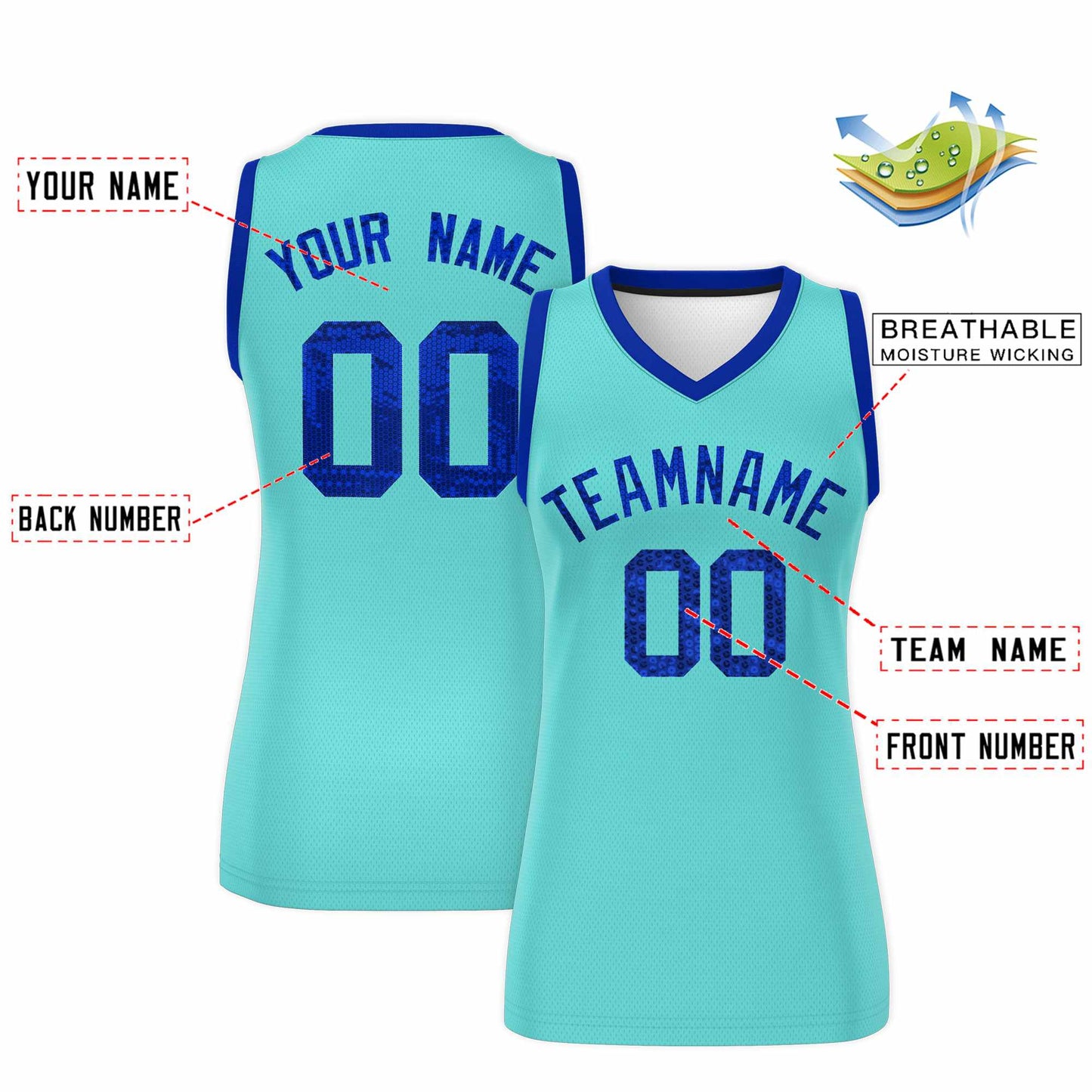 Custom Bright Green Royal Women Basketball Jersey Sequined Dress Limited