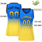 Custom Royal Gold Gradient Fashion Tops Mesh Basketball Jersey For Women Limited