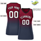 Custom Crimson Navy Gradient Fashion Tops Mesh Basketball Jersey For Women Limited