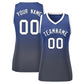 Custom Navy Gray Gradient Fashion Tops Mesh Basketball Jersey For Women