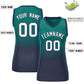 Custom Aqua Navy Gradient Fashion Tops Mesh Basketball Jersey For Women Limited