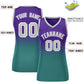 Custom Purple Aqua Gradient Fashion Tops Mesh Basketball Jersey For Women Limited