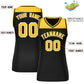 Custom Gold Black Color Block Fashion Tops Mesh Basketball Jersey For Women Limited