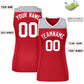 Custom Gray Red Color Block Fashion Tops Mesh Basketball Jersey For Women Limited