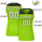 Custom Black Neon Green Color Block Fashion Tops Mesh Basketball Jersey For Women Limited