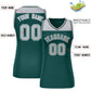 Custom Gray Midnight Green Color Block Fashion Tops Mesh Basketball Jersey For Women Limited