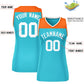 Custom Orange Aqua Color Block Fashion Tops Mesh Basketball Jersey For Women Limited