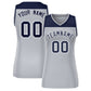 Custom Navy Gray Color Block Fashion Tops Mesh Basketball Jersey For Women
