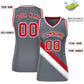 Custom Dark Gray White-Red Thick Slash Fashion Tops Mesh Basketball Jersey For Women Limited
