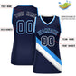 Custom Navy Powder Blue-White Thick Slash Fashion Tops Mesh Basketball Jersey For Women Limited