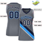Custom Dark Gray White-Navy Thick Slash Fashion Tops Mesh Basketball Jersey For Women Limited