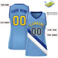 Custom Light Blue White-Royal Thick Slash Fashion Tops Mesh Basketball Jersey For Women Limited