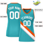 Custom Aqua Orange-White Thick Slash Fashion Tops Mesh Basketball Jersey For Women Limited