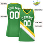 Custom Kelly Green Gold-White Thick Slash Fashion Tops Mesh Basketball Jersey For Women Limited
