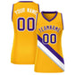 Custom Yellow Purple-White Thick Slash Fashion Tops Mesh Basketball Jersey For Women