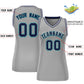Custom Gray Navy-Aqua Classic Tops Mesh Basketball Jersey for Women Limited