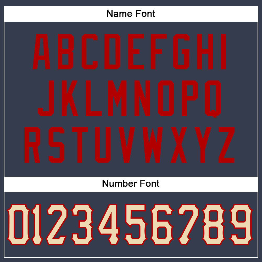 Custom Navy Cream-Red Mesh Authentic Football Jersey Limited