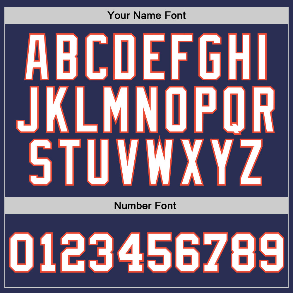 Custom Navy White-Orange Authentic Throwback Basketball Jersey Limited