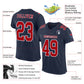 Custom Navy Red-White Mesh Authentic Football Jersey Limited