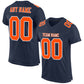 Custom Navy Orange-White Mesh Authentic Football Jersey Limited