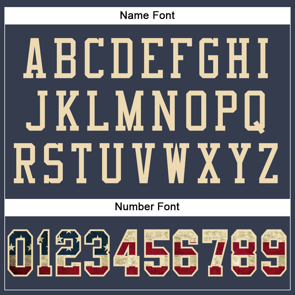Custom Navy Vintage USA Flag-Cream Mesh Authentic Football Jersey Limited