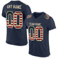 Custom Navy Vintage USA Flag-Cream Mesh Authentic Football Jersey Limited